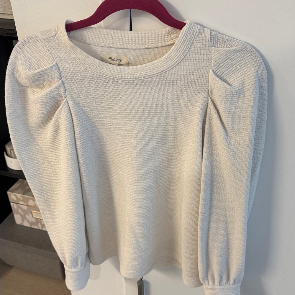 Madewell Pleated Statement-Sleeve Top